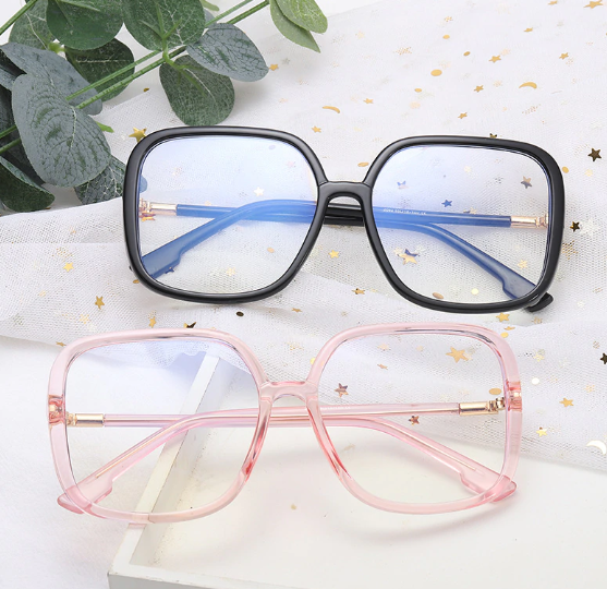 Gafas con Filtro de Luz Azul, Lente Plana (Montura Cuadrada)