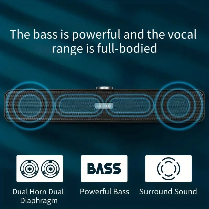 Barra de Sonido Mini Estéreo USB con Cable para PC