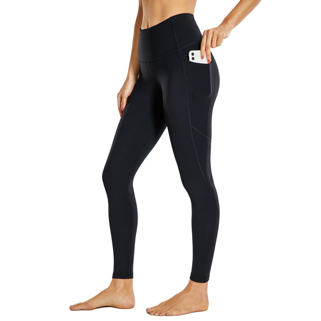 Leggings de Cintura Alta Color Sólido para Fitness y Running