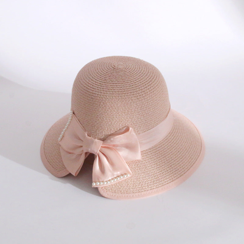 Sombrero de Pescador con Perlas y Protección Solar para Mujer