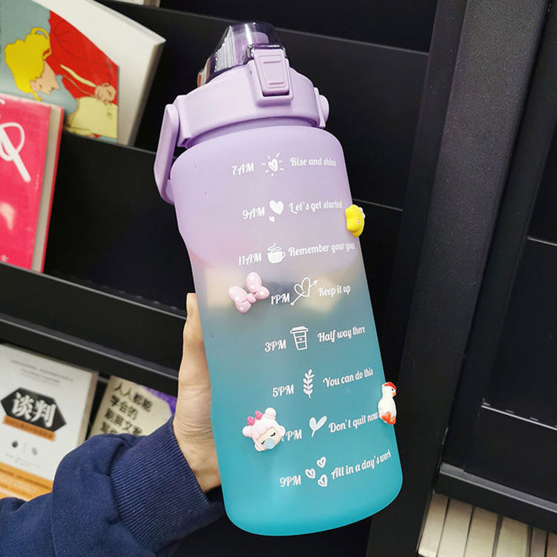 Botella de Agua Deportiva Motivacional con Stickers, Portátil