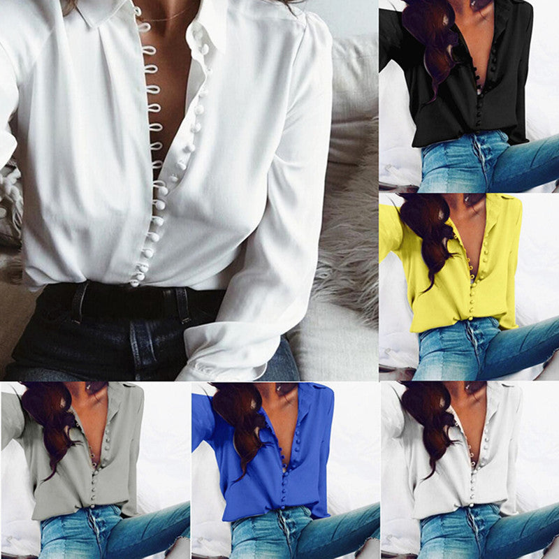 Blusa Lisa de Mujer - Moda de Oficina Primavera