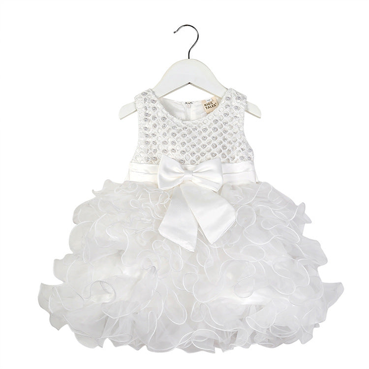 Vestido de Niña de las Flores con Diseño de Falda Escalonada