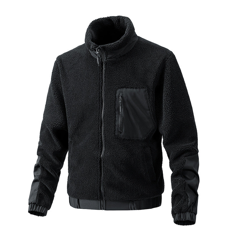 Chaqueta de Forro Polar con Cuello Alto para Hombre - Otoño/Invierno