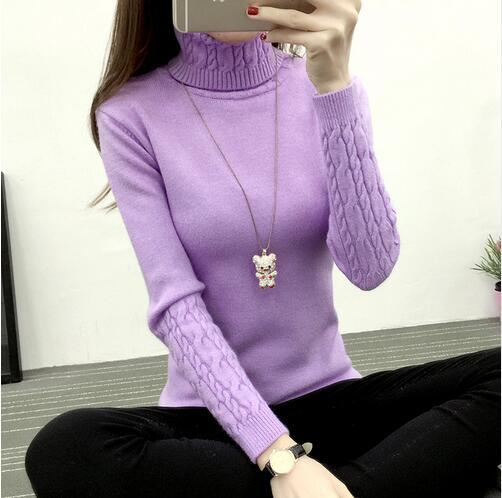 Suéter de Lana de Cuello Alto a la Moda para Invierno - Mujer