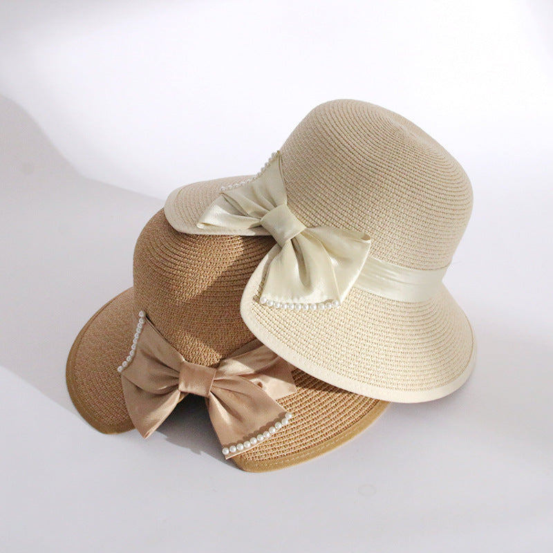 Sombrero de Pescador con Perlas y Protección Solar para Mujer