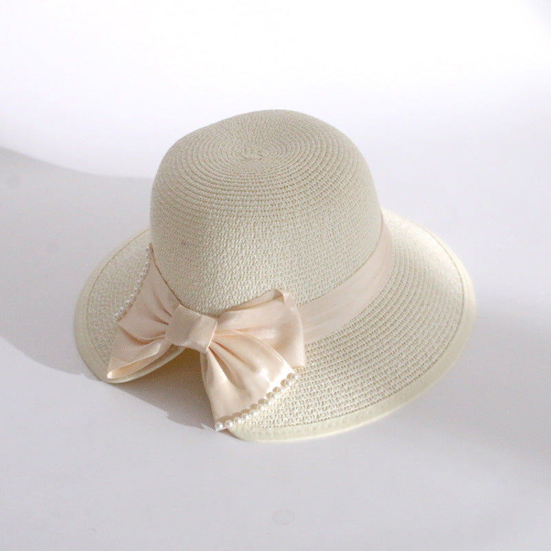Sombrero de Pescador con Perlas y Protección Solar para Mujer