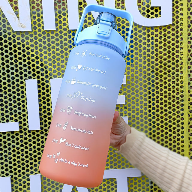 Botella de Agua Deportiva Motivacional con Stickers, Portátil