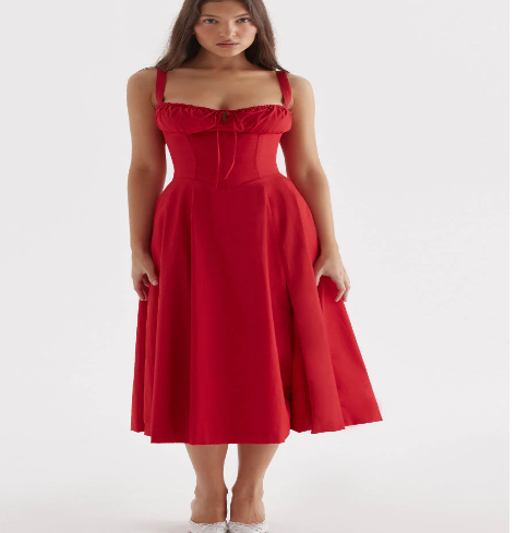 Vestido Parisino - Vestido Largo Floral con Ajuste en la Cintura (Una Pieza)