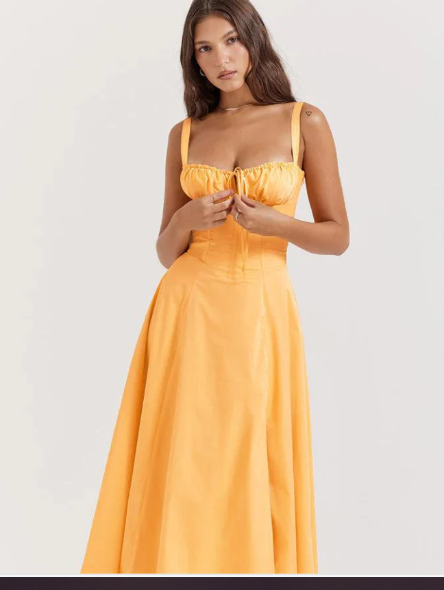 Vestido Parisino - Vestido Largo Floral con Ajuste en la Cintura (Una Pieza)