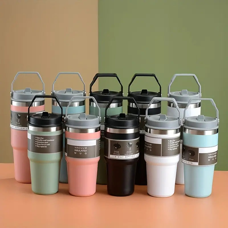Termo Resistente con Asa para Bebidas Frías y Calientes