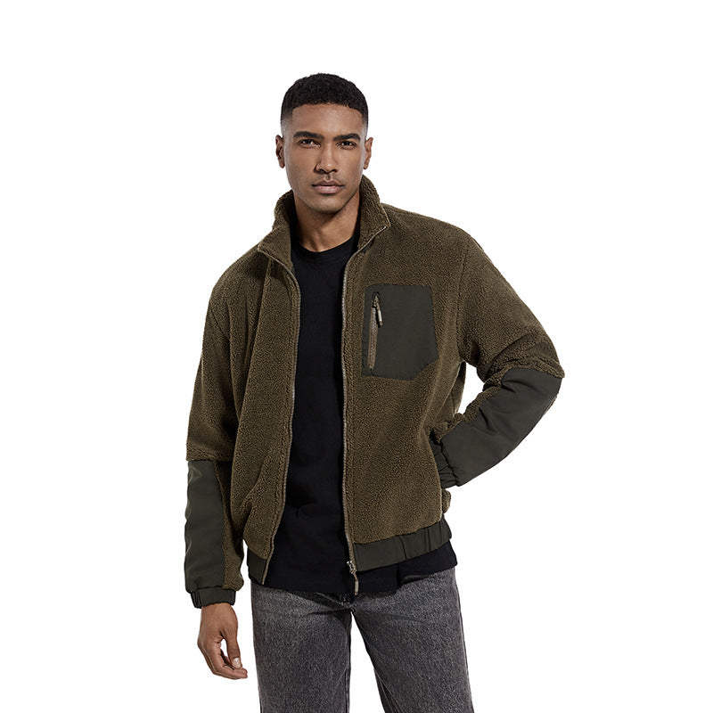 Chaqueta de Forro Polar con Cuello Alto para Hombre - Otoño/Invierno