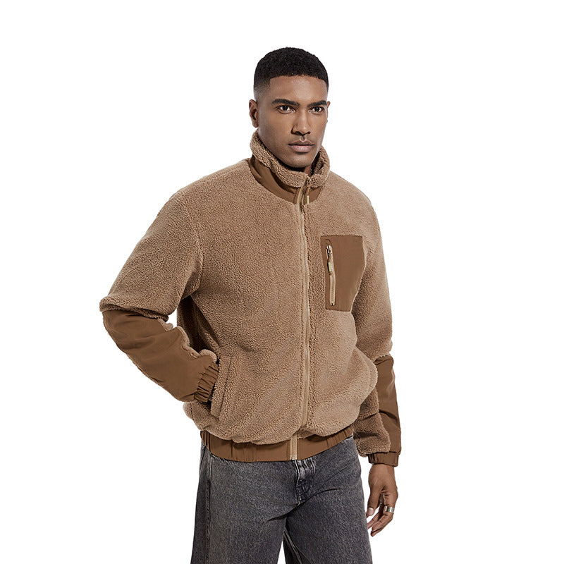 Chaqueta de Forro Polar con Cuello Alto para Hombre - Otoño/Invierno