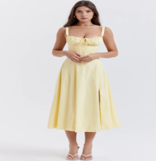 Vestido Parisino - Vestido Largo Floral con Ajuste en la Cintura (Una Pieza)