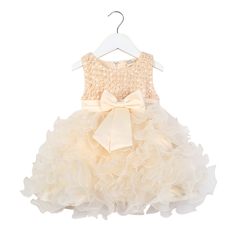 Vestido de Niña de las Flores con Diseño de Falda Escalonada