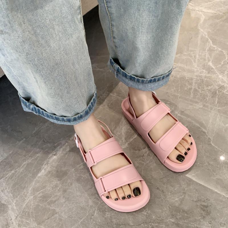 Sandalias Casuales de PVC Color Sólido Estilo Coreano