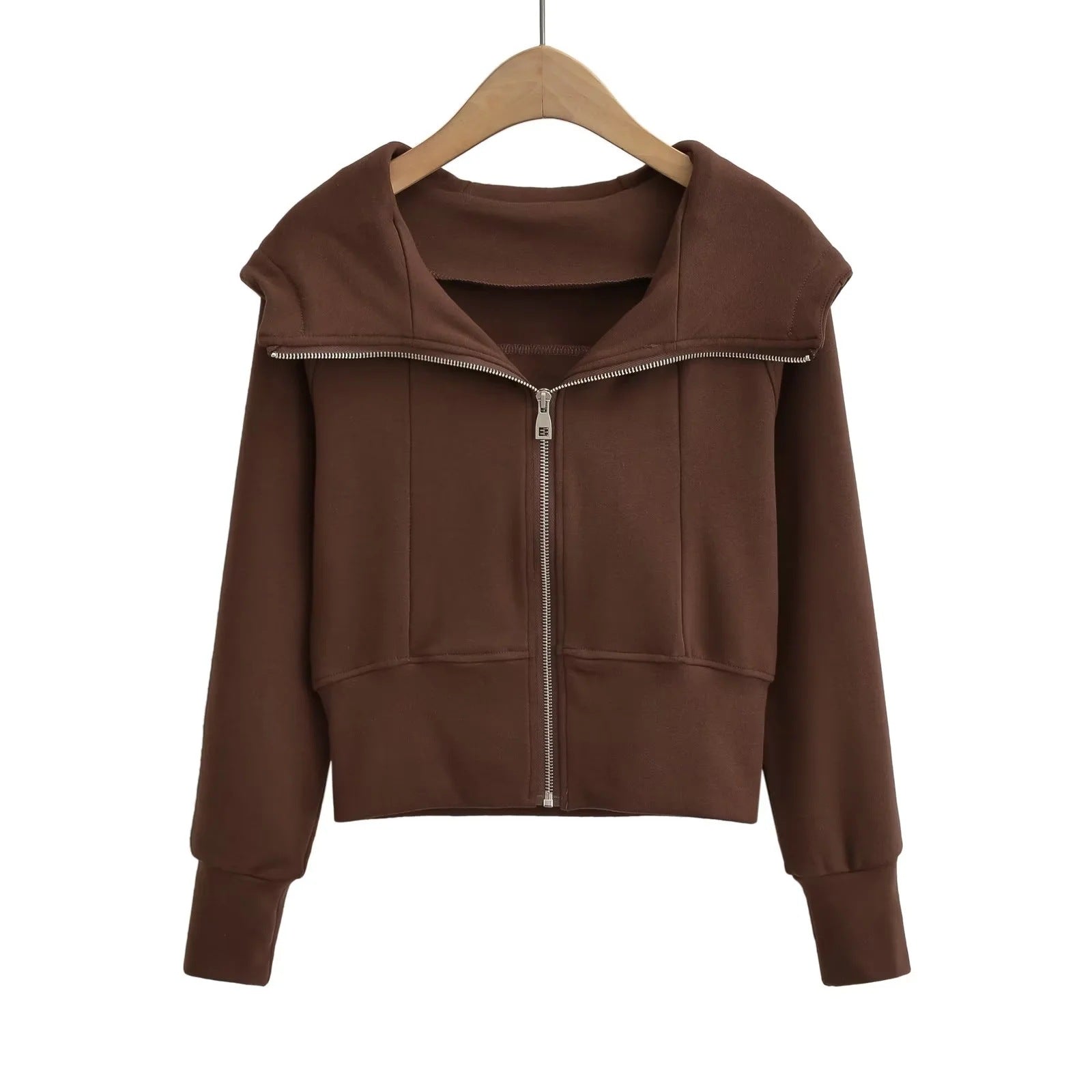 Chaqueta con Capucha Ajustada Estilo Deportivo Americano para Mujer