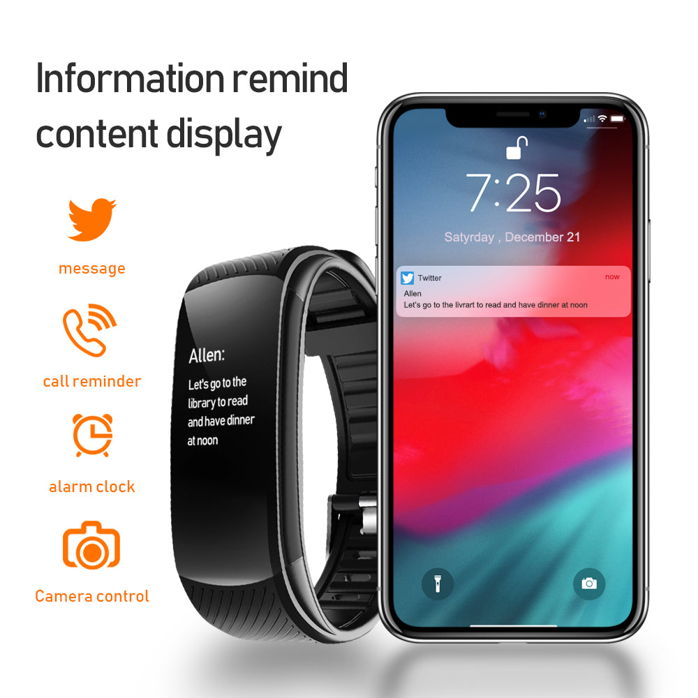 Pulsera de Actividad Impermeable con Ritmo Cardíaco y Presión Arterial