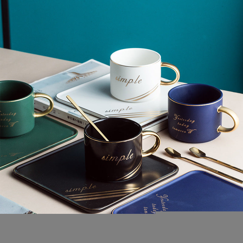 Set de Taza de Café de Cerámica Creativa Estilo Nórdico