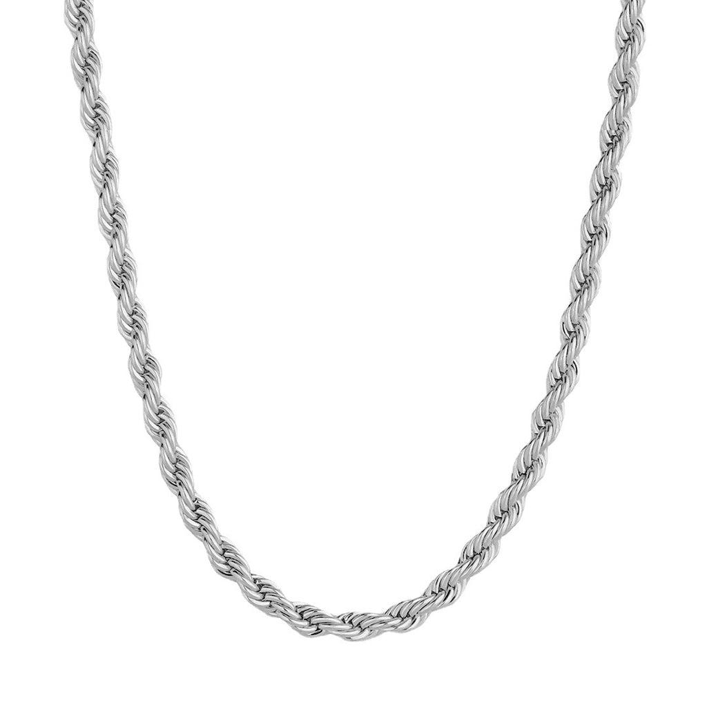 Collar de Cadena Trenzada de Acero Inoxidable Chapado en Oro 18K
