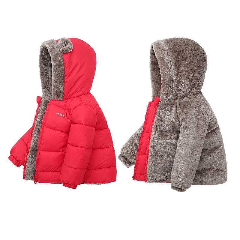 Chaqueta de Algodón con Capucha Gruesa para Niños – Invierno