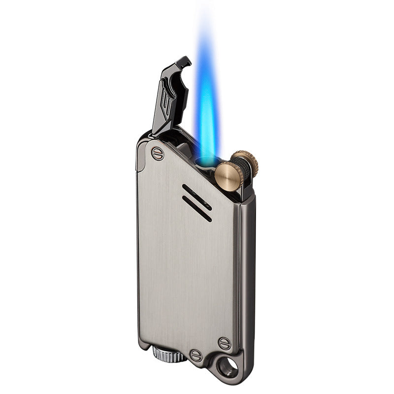 Encendedor Antiviento de Llama Azul con Rueda de Pedernal Metálico