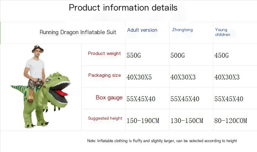 Disfraz Inflable de T-Rex para Niños