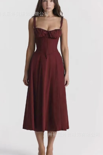 Vestido Parisino - Vestido Largo Floral con Ajuste en la Cintura (Una Pieza)