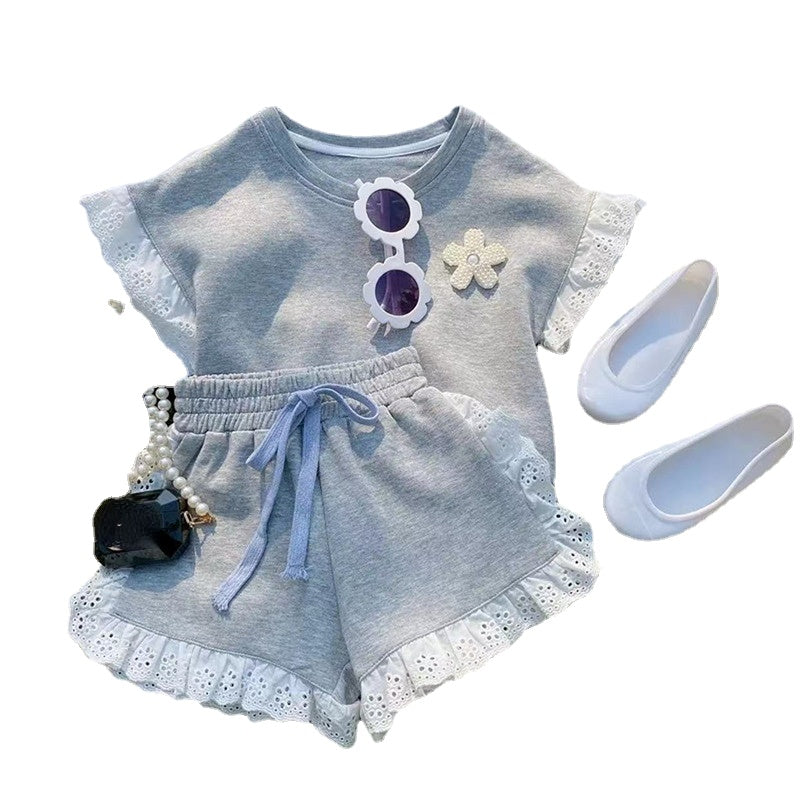 Conjunto de Short y Camiseta de Algodón para Niñas - Estilo Verano