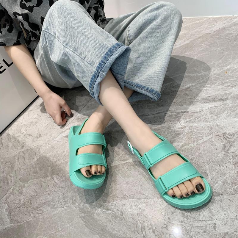 Sandalias Casuales de PVC Color Sólido Estilo Coreano