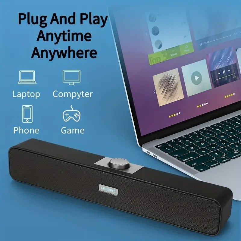 Barra de Sonido Mini Estéreo USB con Cable para PC