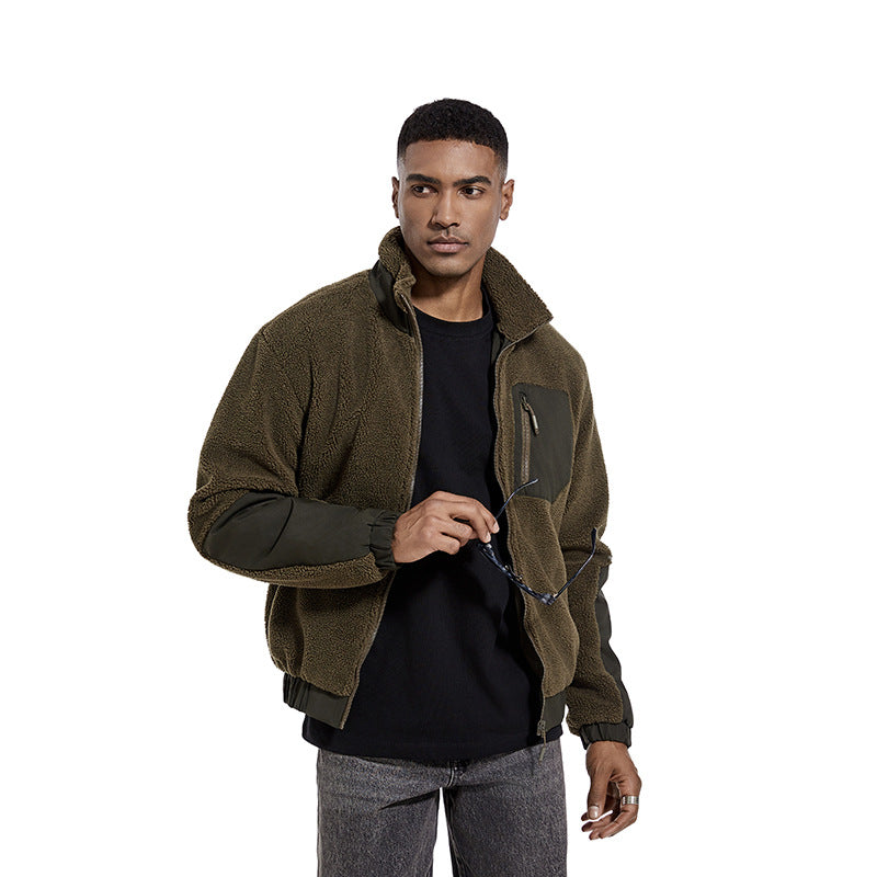 Chaqueta de Forro Polar con Cuello Alto para Hombre - Otoño/Invierno