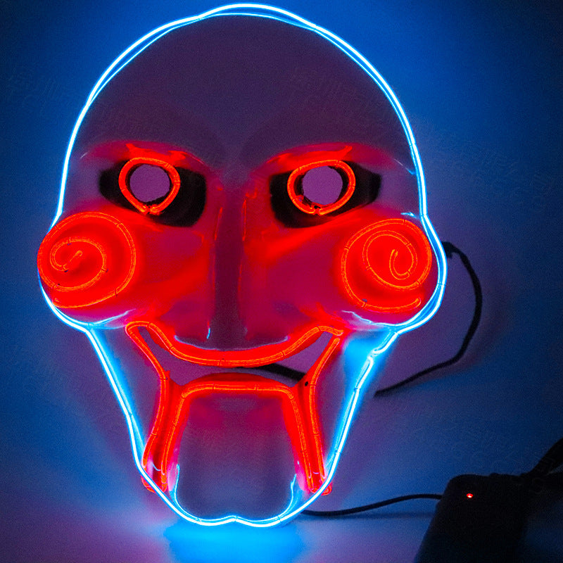 Máscara LED de Motosierra Temática de Halloween para Fiestas de Terror