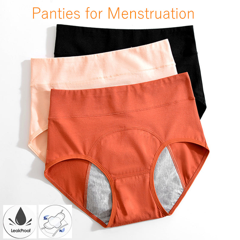 Ropa Interior Menstrual de Algodón Cintura Alta Antifugas para Mujer