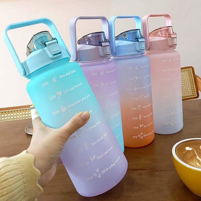 Botella de Agua Deportiva Motivacional con Stickers, Portátil