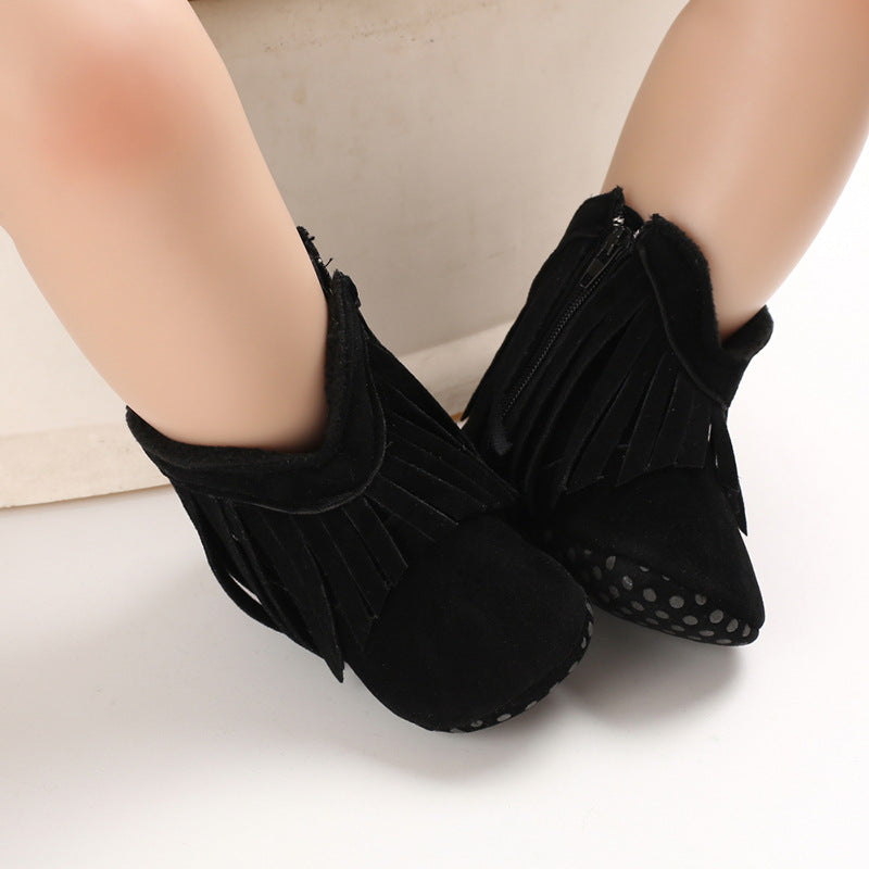 Botas Cálidas de Caña Alta con Borlas para Bebés Niñas