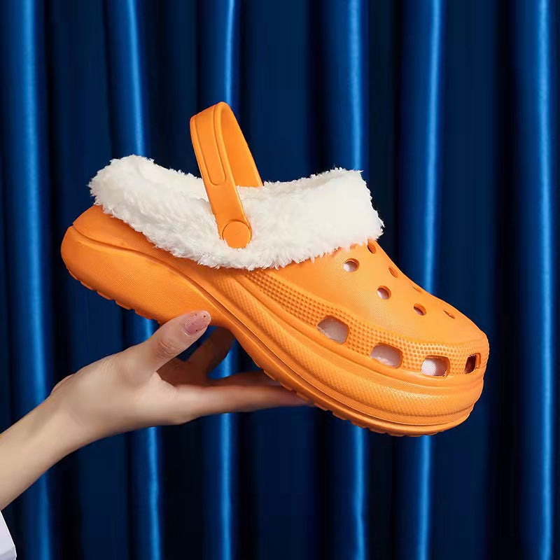 Pantuflas de Lana Dongdong de Invierno con Suela Gruesa y Felpa para Mujer
