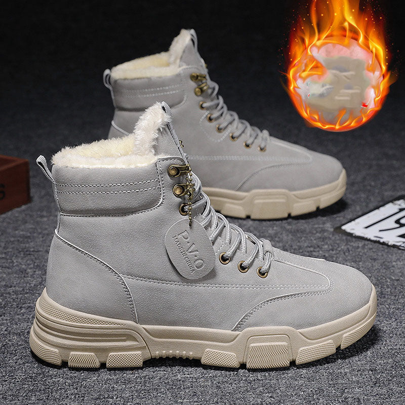 Zapatos Cálidos de Algodón y Terciopelo Grueso a la Moda para Hombre