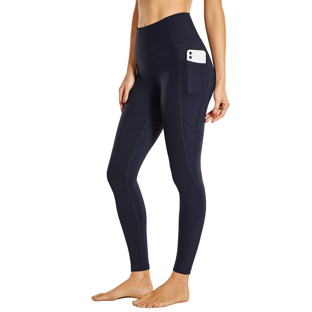 Leggings de Cintura Alta Color Sólido para Fitness y Running