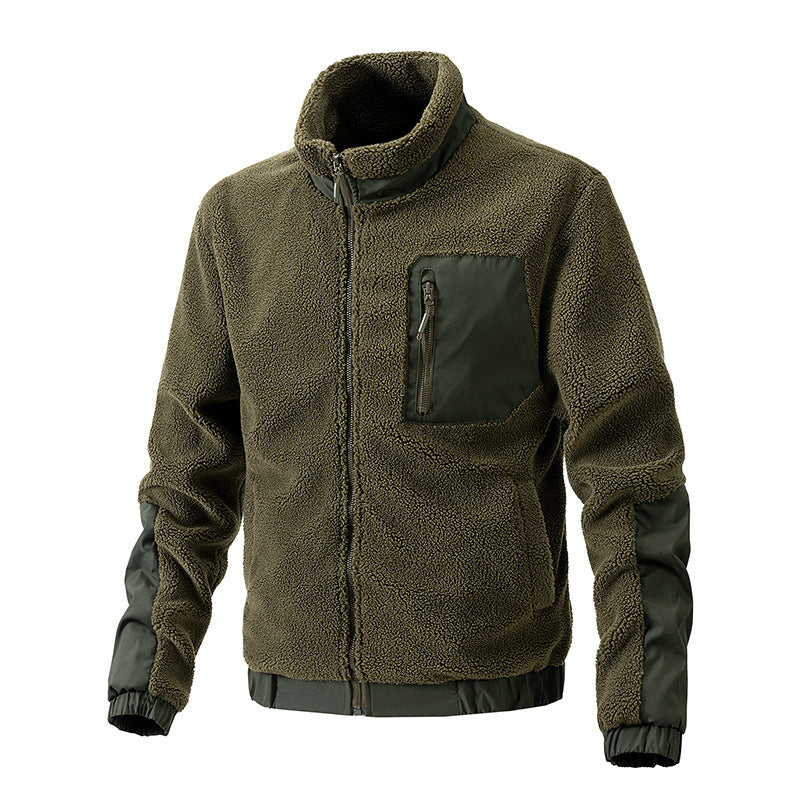 Chaqueta de Forro Polar con Cuello Alto para Hombre - Otoño/Invierno