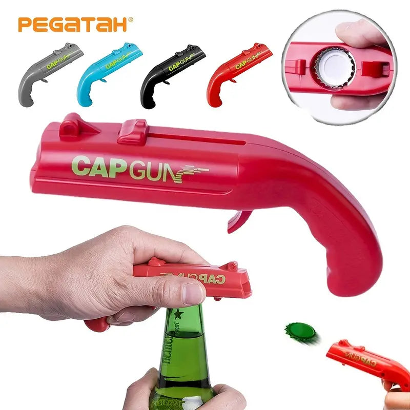Abridor de Botellas tipo Pistola con Sacacorchos para Fiestas