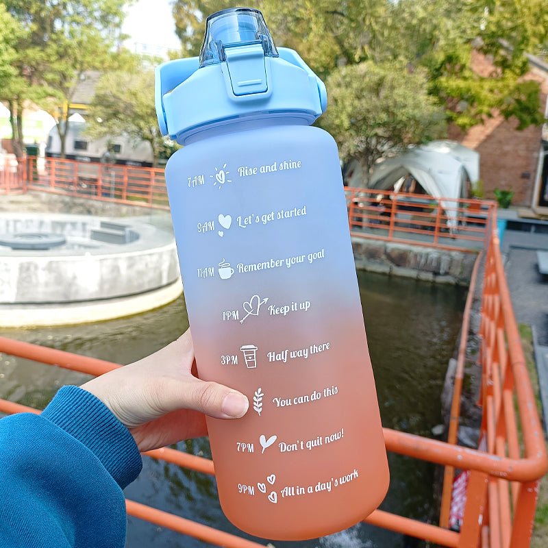 Botella de Agua Deportiva Motivacional con Stickers, Portátil
