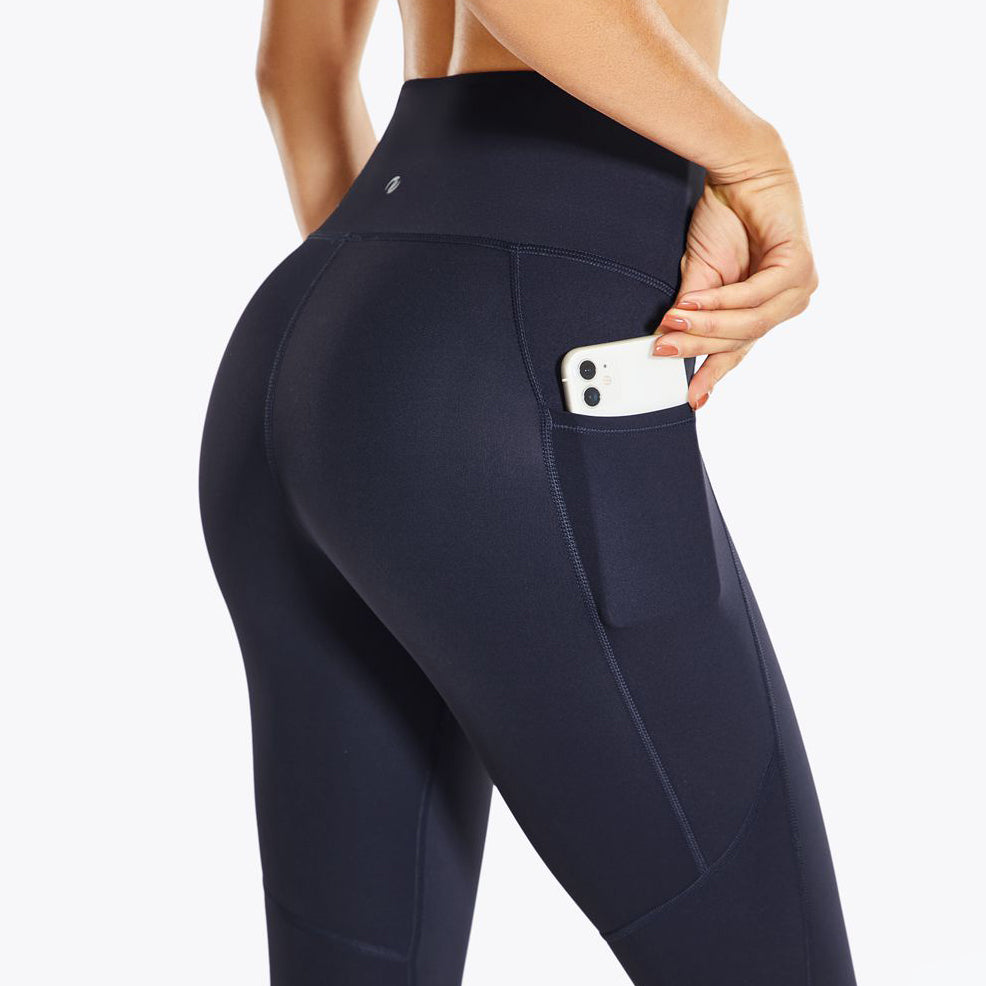Leggings de Cintura Alta Color Sólido para Fitness y Running