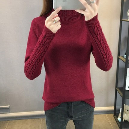 Suéter de Lana de Cuello Alto a la Moda para Invierno - Mujer