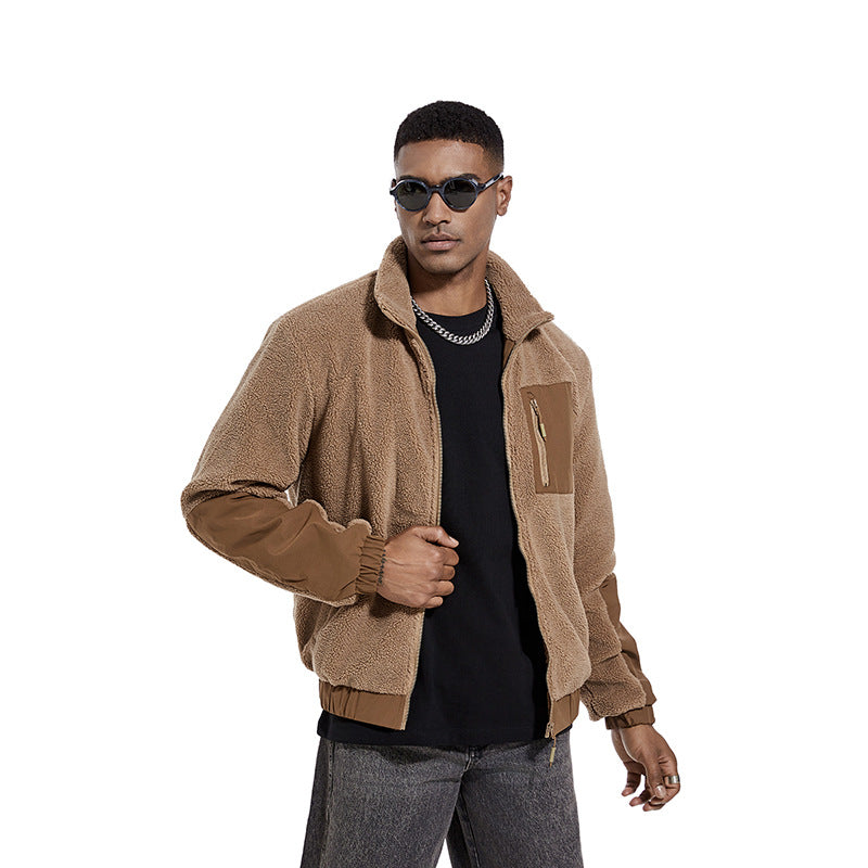 Chaqueta de Forro Polar con Cuello Alto para Hombre - Otoño/Invierno