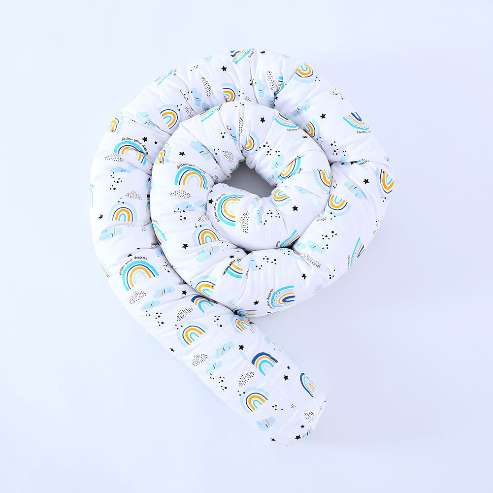 Cojín Largo Protector de Cama de Algodón con Estampado Arcoíris