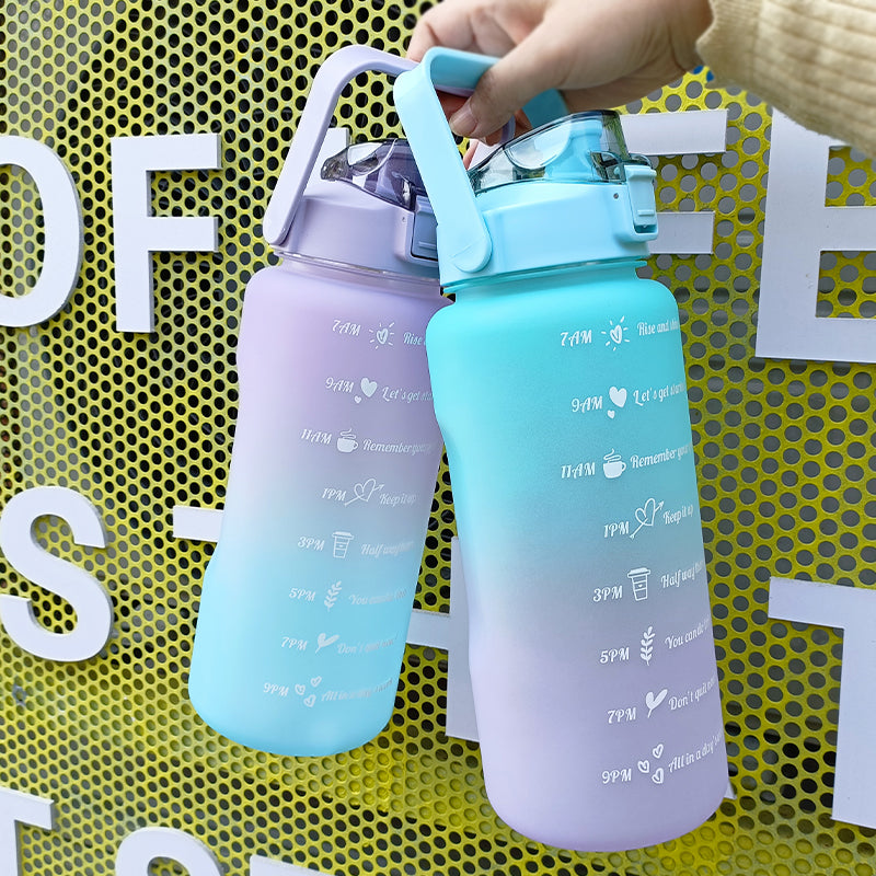 Botella de Agua Deportiva Motivacional con Stickers, Portátil