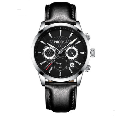 Reloj Deportivo de Acero Negro y Dorado para Hombre con 3 Esferas