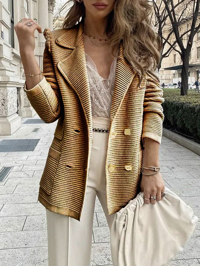 Blazer Casual Holgado Cruzado para Mujer