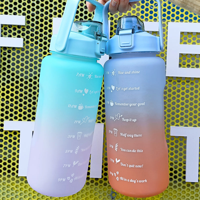 Botella de Agua Deportiva Motivacional con Stickers, Portátil